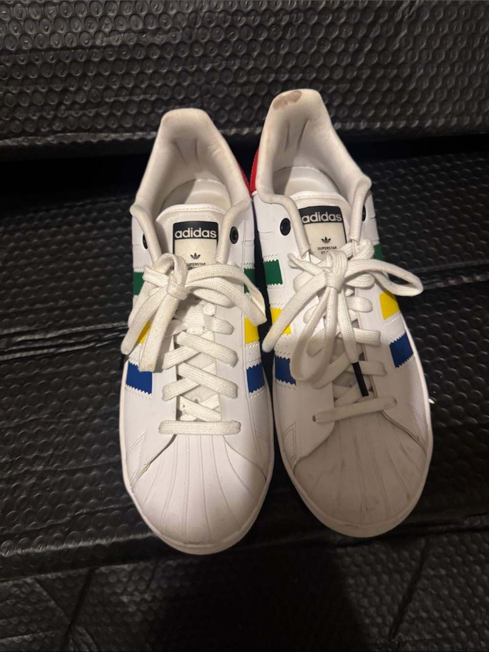 adidas White women Sneakers with Blue, Green, Yellow & Red Accents